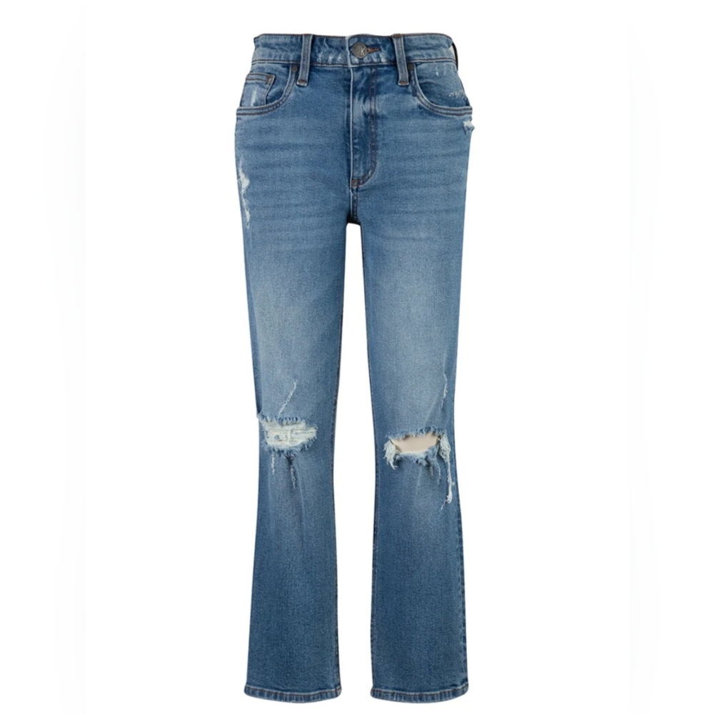 RACHAEL HIGH RISE FAB AB MOM STRAIGHT LEG